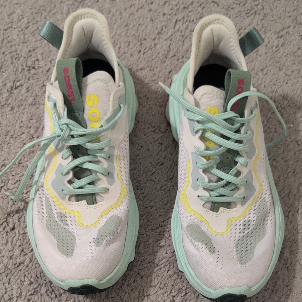 Sorel Women's Mint and Yellow Athletic Shoes